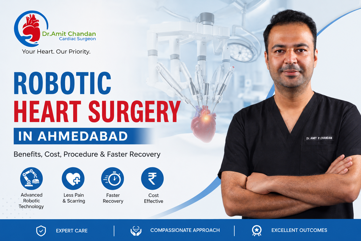 You are currently viewing Robotic Heart Surgery in Ahmedabad: Benefits, Cost, Procedure & Faster Recovery